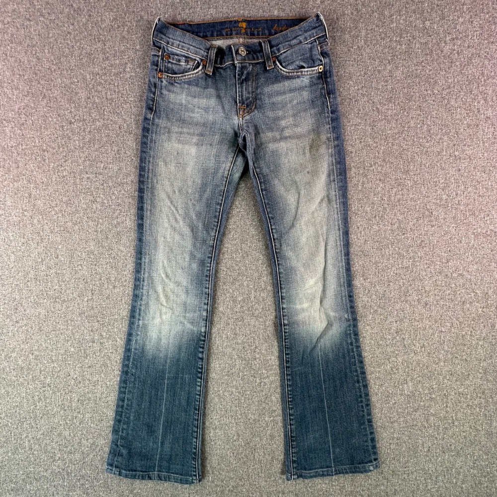 7 For All Mankind Jeans Womens 24 Bootcut Blue U0002M055U-055U Low Rise Stretch